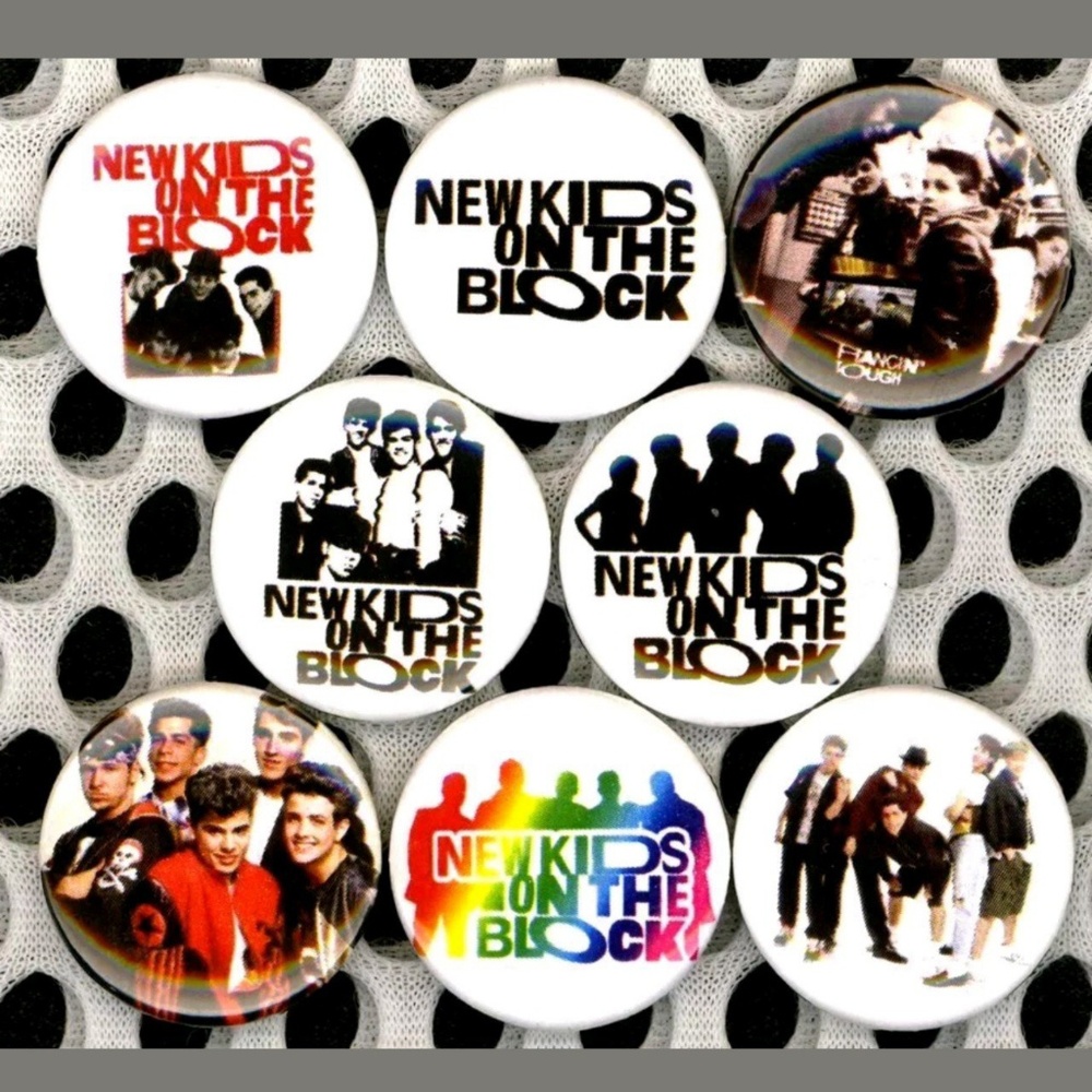 New kids on the block buttons badge pins set of 8